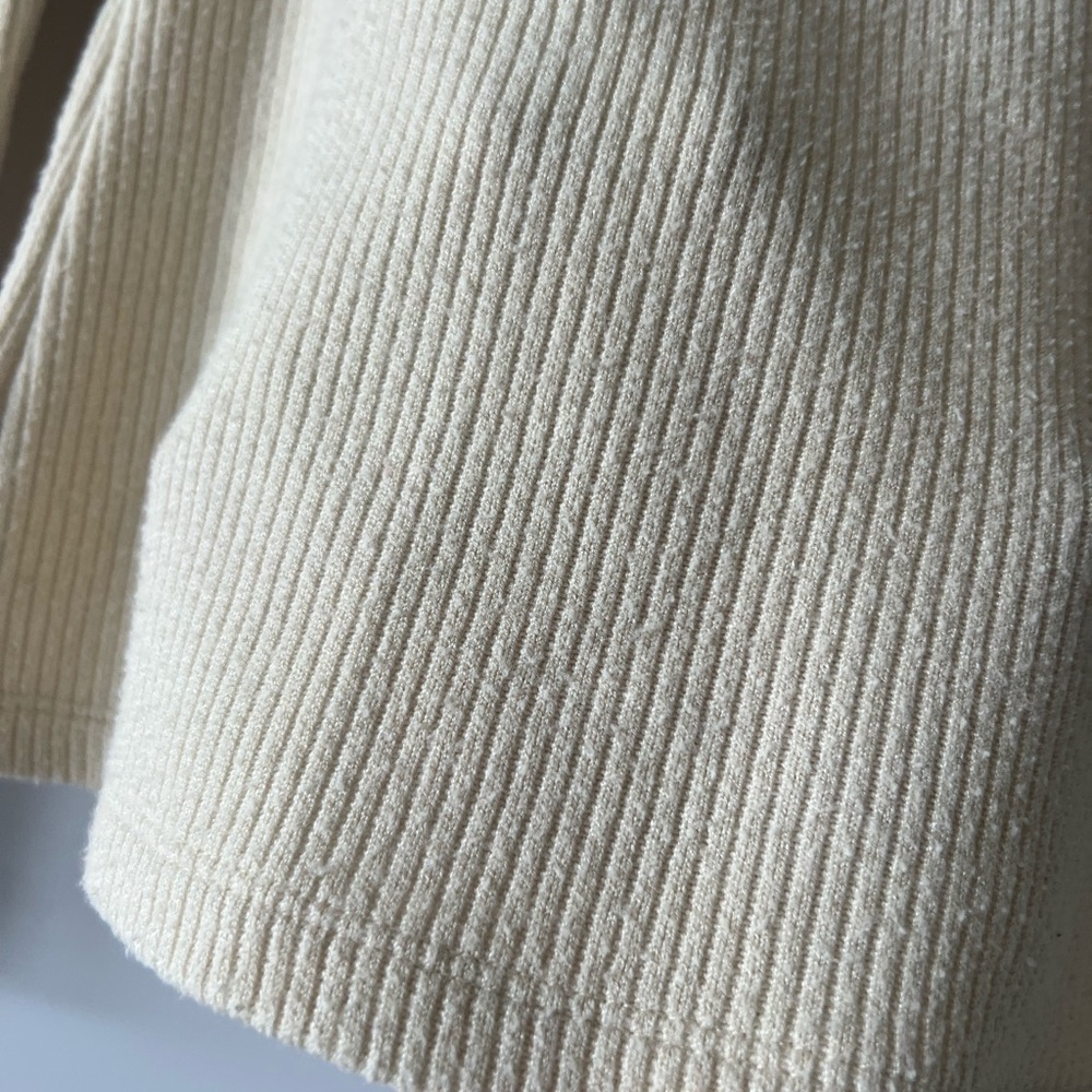 Anthropologie Women’s Ivory Ribbed Knit Top Sweater - Picture 12 of 15